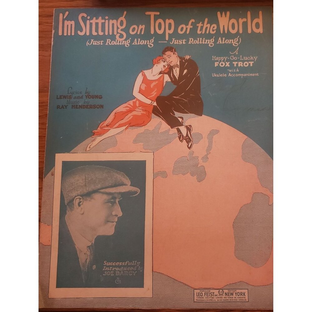 I'm Sitting On Top Of The World Fox Trot By Lewis & Young 1925 Sheet Music‎
